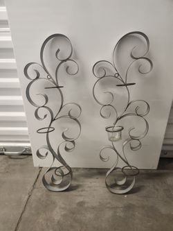 2 Metal Wall Candle Holders