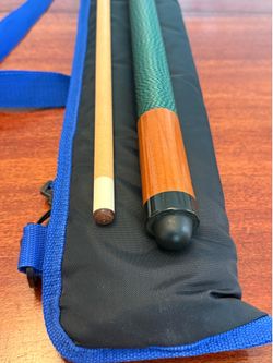 Viking A223 Pool Cue - Jade/emerald green stain + double pressed green linen