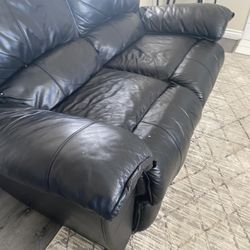 Leather Black Couch Set 