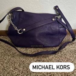 MICHAEL KORS CHANDLER MEDIUM CONVERTIBLE SHOULDER LEATHER BAG IRIS