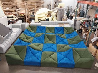 BRAND NEW DUNE SOFAS SET 25pcs size 12X12X12X12FT VELVET EVERGREEN FABRIC COMBO, CUSTOM MADE AVAILABLE