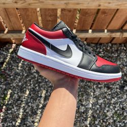 Jordan 1 Low Bred Toe (Size 4.5Y, 5.5Y, 8.5, 9, 9.5, 10)