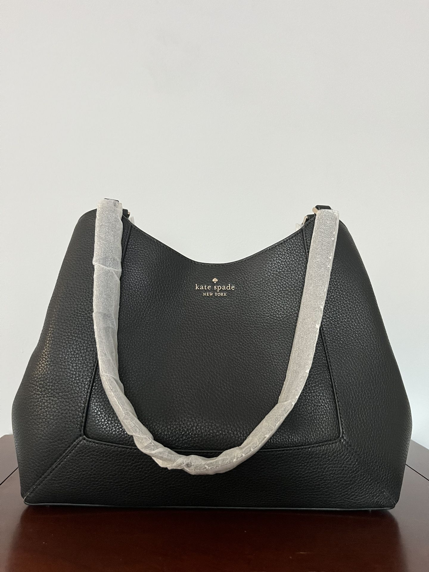 Kate Spade Lena Large Triple Compartment Shoulder Bag Black Leather