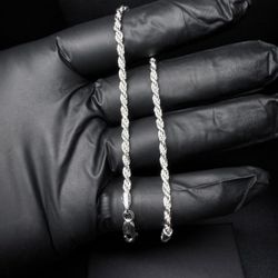 925 Silver Rope Bracelet 8”