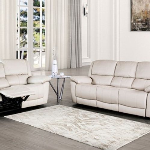 Brand New White Leather Reclining Sofa & Loveseat 