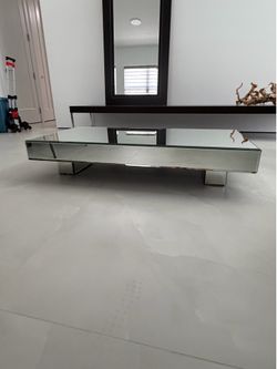 Modern Mirrored Glass Coffee Table