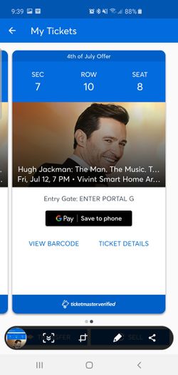 2 Hugh Jackman tickets
