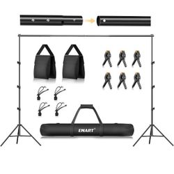 EMART 8.5 x 10 ft Photo Backdrop Stand, Adjustable Photography Muslin Background Support System Stand for Photo Video Studio

