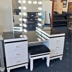 NEW🟤▪️$10 Down Payment Finance ▪️🟤 Black/White 3 Piece Vanity Set 