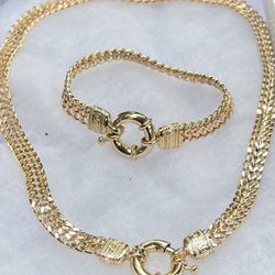 14k Premium Gold Plated  Amazing  women set  necklace And bracelet 14k Premium Gold Plated top quality‼️ 