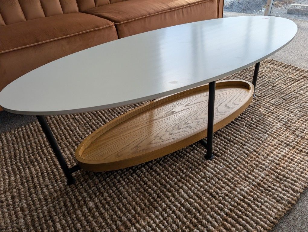 Blandford Coffee Table - White/Natural Wood