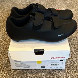 1 pair of Bontrager road biking shoes - women’s size 38, 6.5 US size