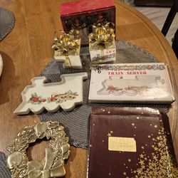 Three vintage in brand new christmas, home decor items