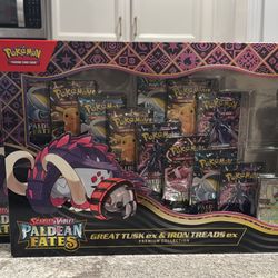 3 Pokémon Scarlet & Violet Paldean Fates – Great Tusk ex & Iron Treads ex Premium Collection