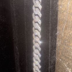 14mm Thick Moissanite Cuban Bracelet 