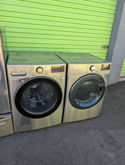 LG Front Load Washer Dryer Set in Stainless Steel