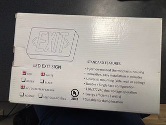 Emergi-Lite Plastic LED Exit Sign self powered