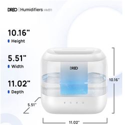 DREO Humidifiers for Bedroom, 4L Top Fill for Large Room, 36H Runtime, 28 dB Quiet Supersized Cool Mist Air Humidifier for Baby Nursery, Plants, Indoo