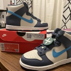 Nike Dunk High Light Bone Diffused Blue PS Size 13.5