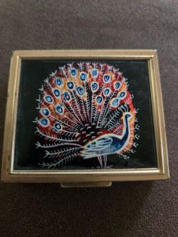 Vintage Brass Peacock Women Razor  Box