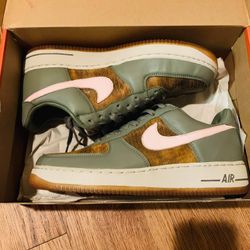 2005 Nike Air Force 1 Premium 03 Classic Olive/Pink Ice/LT Bone