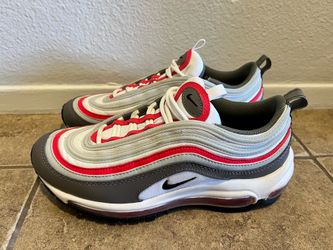 Nike Air Max 97 GS Big Kids’ Size 6Y / Womens 7.5 White Red Grey Shoe