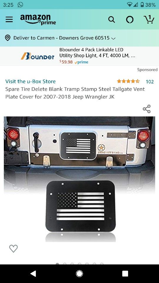 Spare Tire Plate American Flag