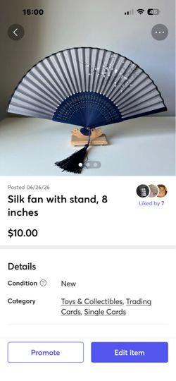 Silk fan with stand