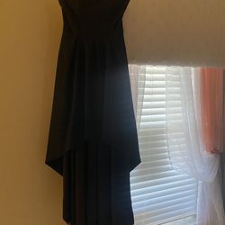 all black, high low and strapless dress!