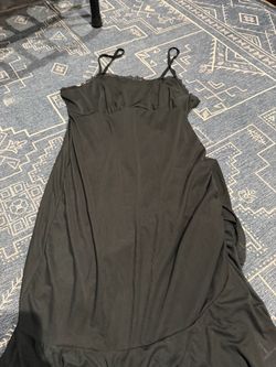 Black Spaghetti Strap Midi Dress