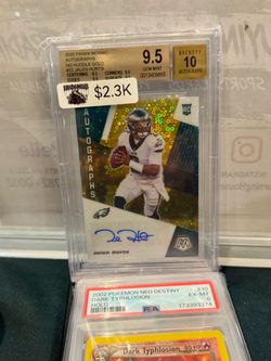 2020 Jalen Hurts Rc Rookie Auto Mosaic No Huddle Gold BGS True Gem 9.5 10 auto /10