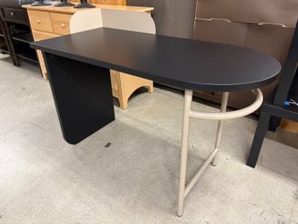 Postmodern Black & Beige Desk w/ Modesty Panel