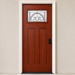 NEW-36 in. x 80 in. Black Cherry Front Door