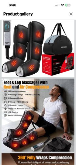 Brand New Leg Compression Massager for Circulation, Calf and Foot Massager with Heat, Compression Boots  6 Modes 12 Intensities 3 Timers