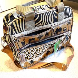 Pioneer Express Animal Print Safari Weekender Bag, Removable Adjustable. Shoulder Strap