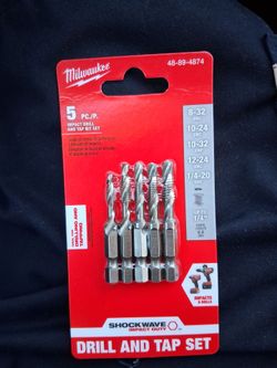 Milwaukee 5pc impact drill and tap bit set