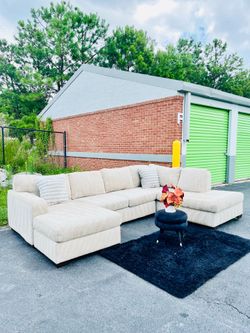 Free Delivery 🚚 Beige U Shape Sectional Couch