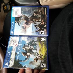 Playstation 4 ps4 monster hunter world and horizon zero dawn both excellent condition