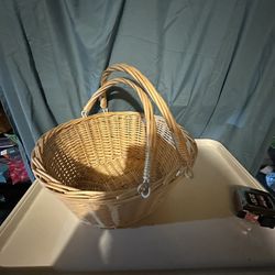 Dual Handle Wicker Basket