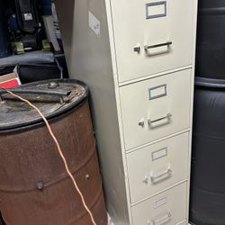  4 Drawers Letter File Cabinet With Key. 28” Deep.
