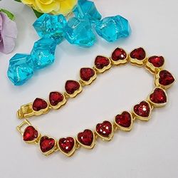 Heart Red Hearts Stainless Steel Bracelet 