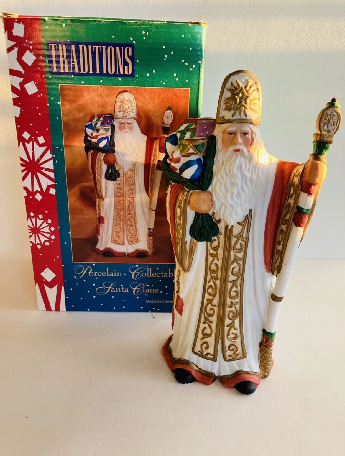 Traditions Vintage Porcelain Santa Collector
