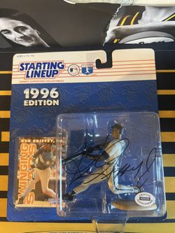 1996 Ken Griffey Jr Auto Starting Line Up Action Figure With COA