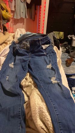 Blue Distressed Skinny Jeans