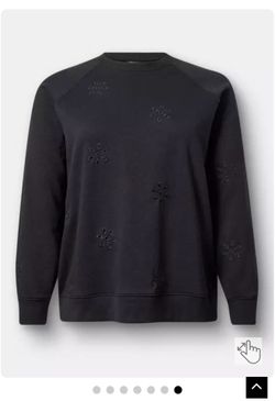 Torrid Eyelet Relaxed Sweatshirt (Size 4)