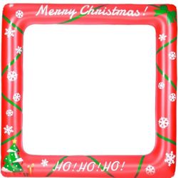 Brandnew Christmas Inflatable Frame Photo Booth Props Blow Up Party Props Party Selfie Photo Frame for Christmas Party (71cmx71cm)