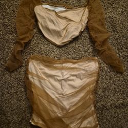 3x Halter/crop Top And Skirt