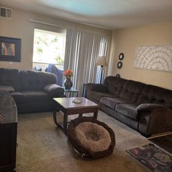 Beautiful Used Sofa Set For Sale: 3 Seat Sofa , Love Seat, TV Stand And A Coffee  Table. 