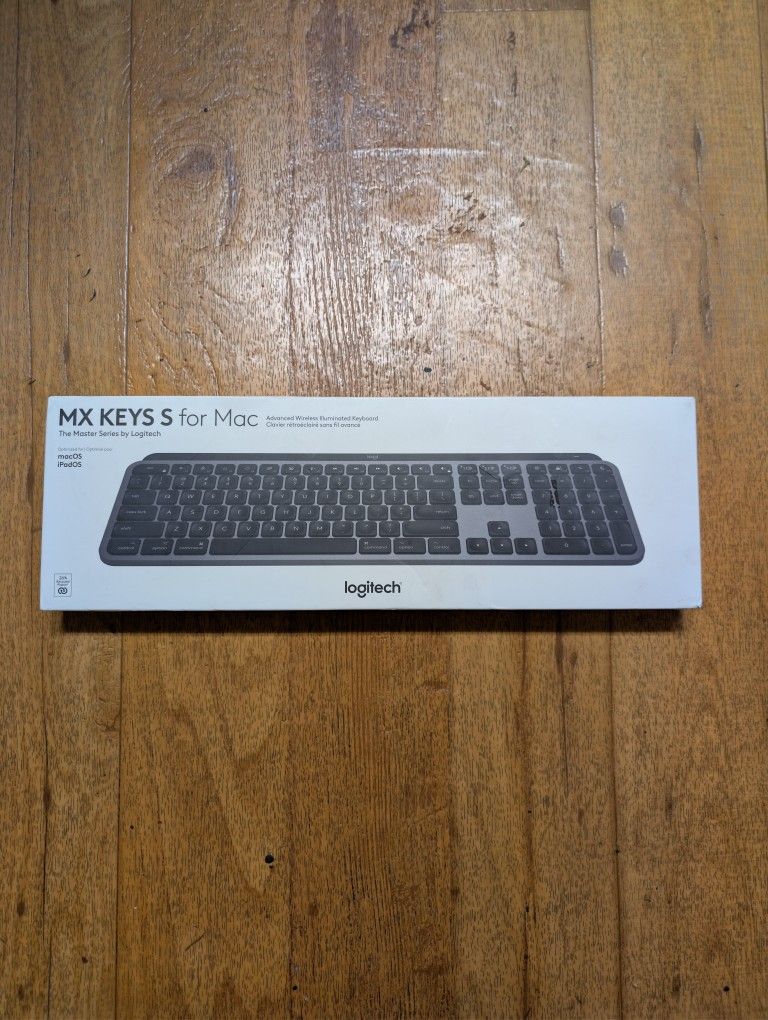 Logitech MX Keys S for Mac Wireless Bluetooth Backlit Keyboard, gray/black