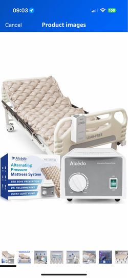 Alcedo Alternating Air Pressure Mattress Pad for Bed Sore and Ulcer Prevention, Hospital & Home Use Medical Mattress Topper for Bedridden Patient, Adj